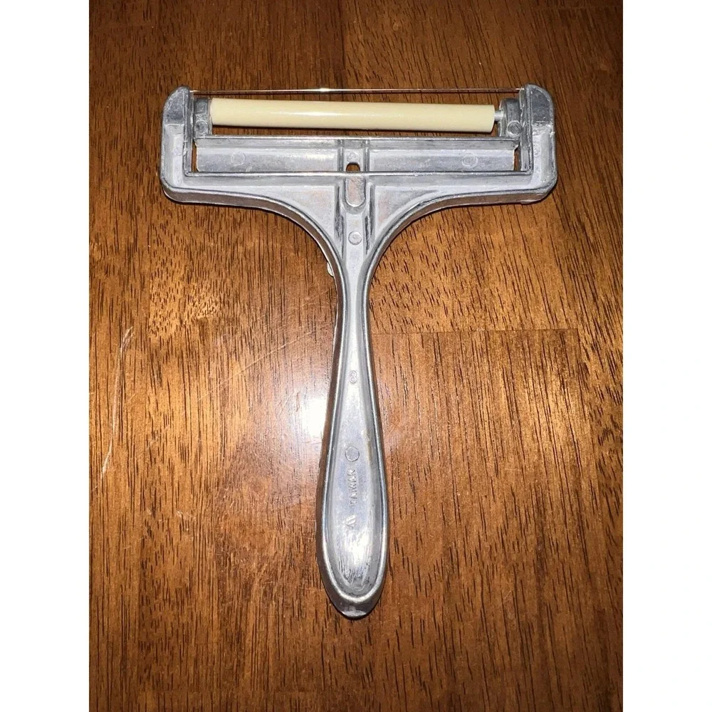 Vintage Cast Aluminum Adjustable Wire Cheese Slicer | Retro Kitchen Tool